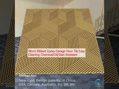 18 মিমি রিবড ইপোক্সি গ্যারেজ মেঝে টাইল সহজ পরিষ্কার রাসায়নিক / তেল / দাগ প্রতিরোধী