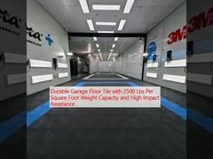 2500 পাউন্ড প্রতি বর্গফুট ওজন ক্ষমতা এবং উচ্চ প্রভাব প্রতিরোধের সঙ্গে টেকসই গ্যারেজ মেঝে টাইল
