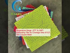 তাপমাত্রা পরিসীমা -২২ ডিগ্রি ফারেনহাইট থেকে ২৪৮ ডিগ্রি ফারেনহাইট কভারেজ এলাকার জন্য টাইলস interlocking 6.25 টাইলস 1 বর্গ মিটার