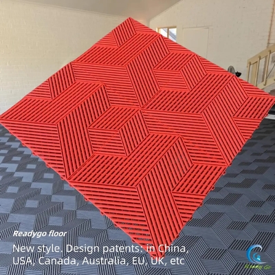 লাল ভারী দায়িত্ব interlocking মেঝে টাইলস 40x40cm বড় গ্যারেজ মেঝে মাদুর